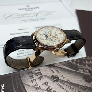 Pre-owned Patek Philippe Perpetual Calendar 39mm Rose Gold Ref. 5327R-001