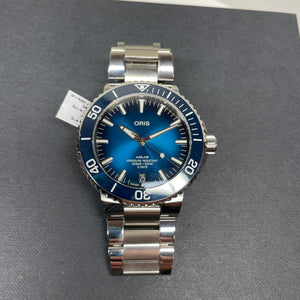 Pre-owned Oris Aquis Date Calibre 400 Blue Dial Steel Watch 01 400 7763 4135-078 24 09PEB