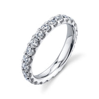 18K White Gold Round Diamond Eternity Band - NAGI