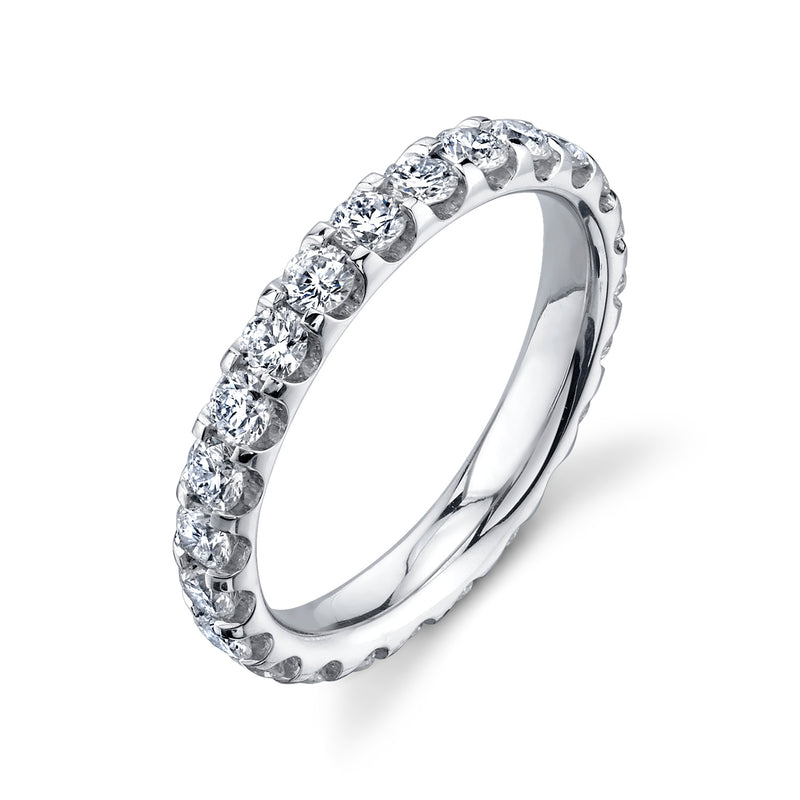 18K White Gold Round Diamond Eternity Band - NAGI