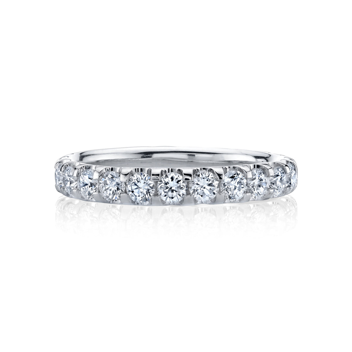 18K White Gold Round Diamond Eternity Band - NAGI