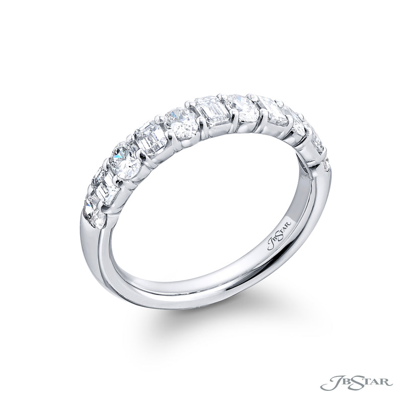 JB Star 11-Stone Emerald Cut and Oval Diamond Band img1