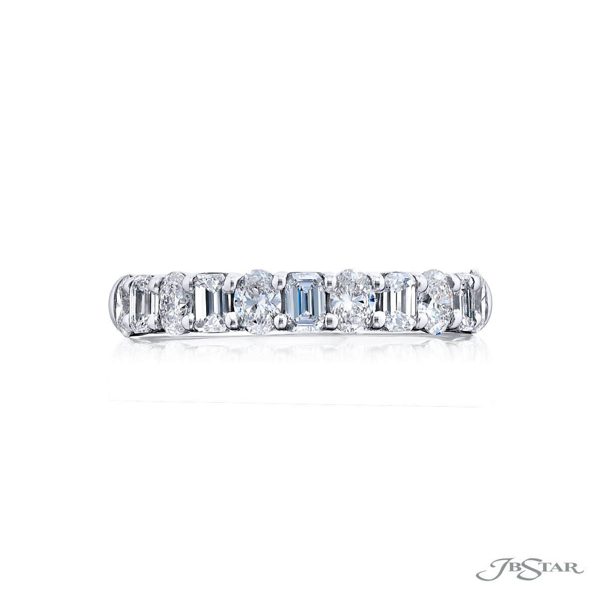 JB Star 11-Stone Emerald Cut and Oval Diamond Band img2
