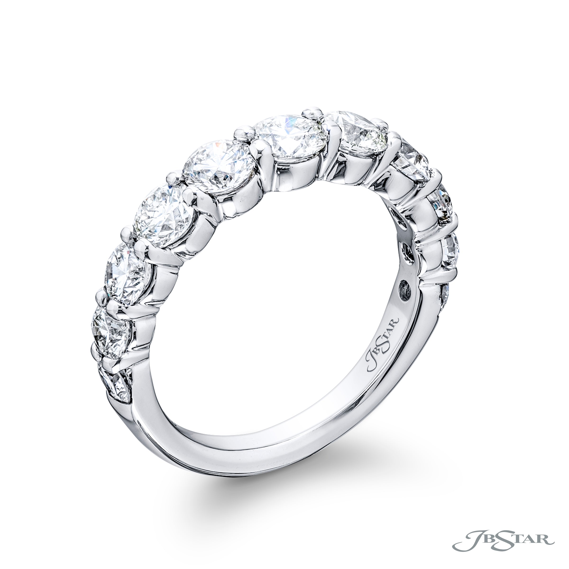 JB Star 11-Stone Round Shared Prong Diamond Band img1