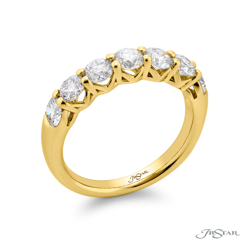JB Star 18K Yellow Gold 7-Stone Round Cut Diamond Band img1