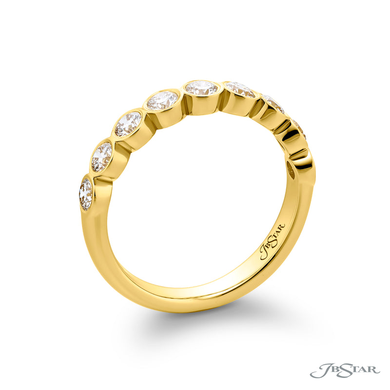 JB Star 18K Yellow Gold Bezel Set Diamond Band img1