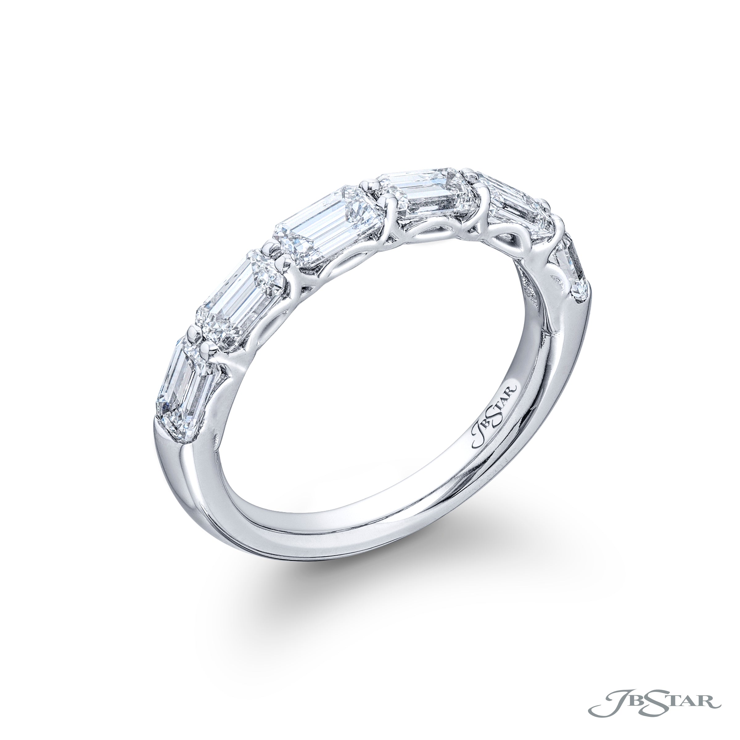 JB Star 6-Stone East/West Set Emerald Cut Diamond Band img1