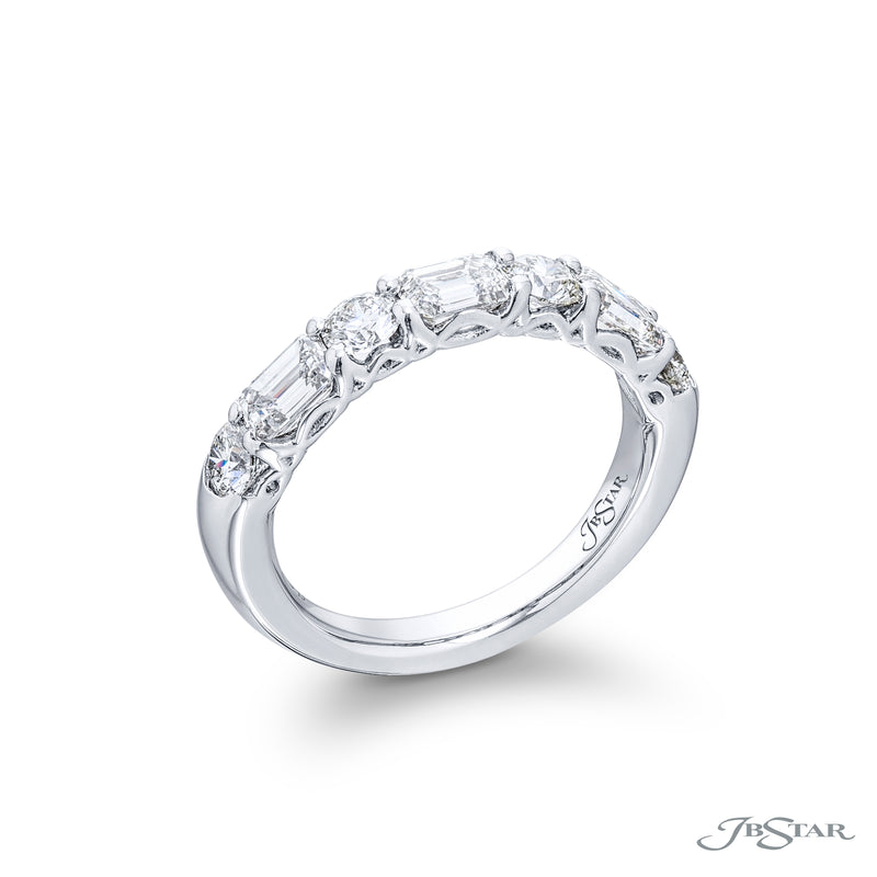 JB Star Alternating Round & Emerald Cut Diamond Band img1