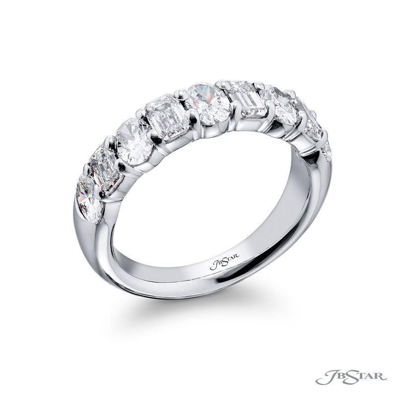 JB Star Emerald Cut and Oval Diamond Band img1