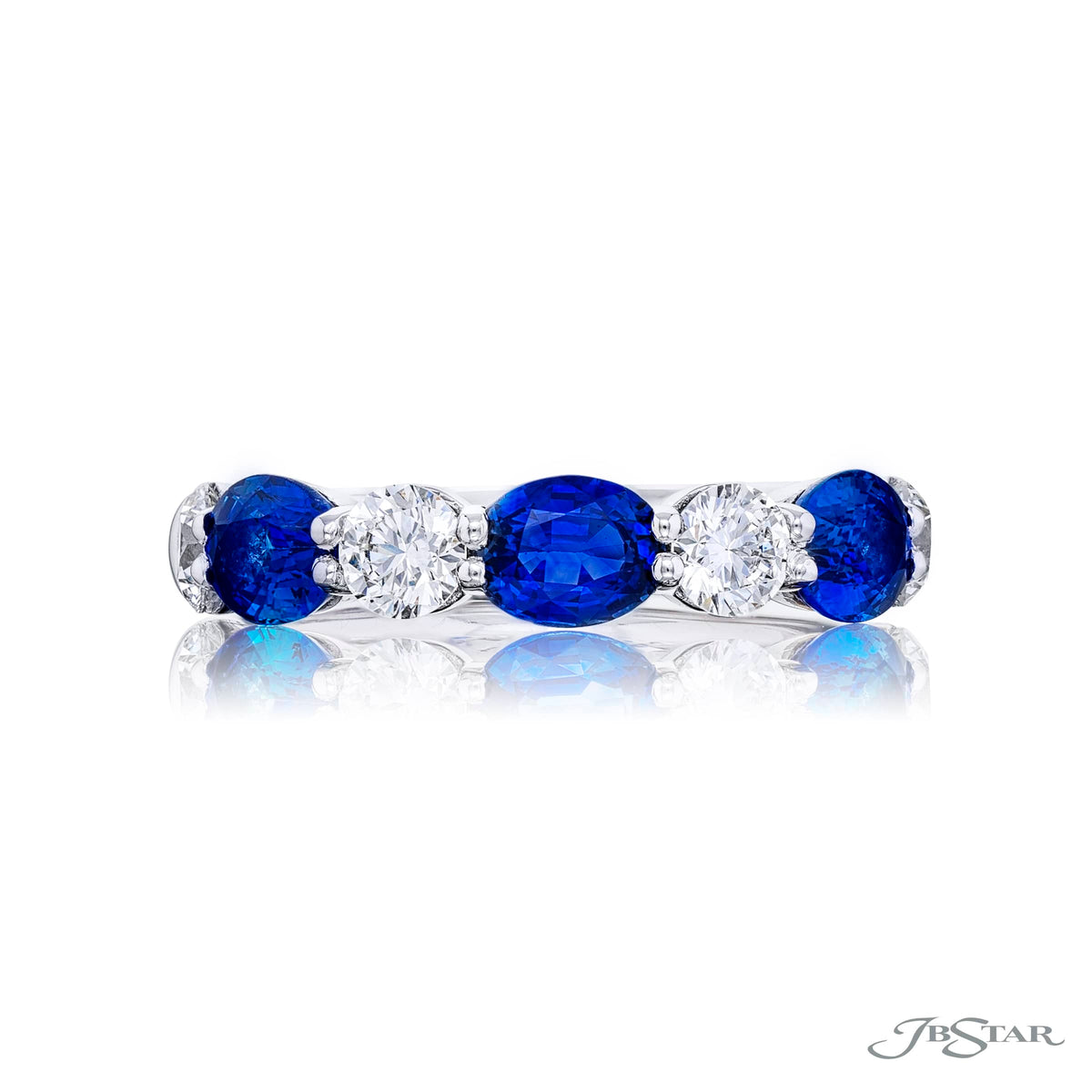 JB Star Oval Sapphire & Diamond Band img2