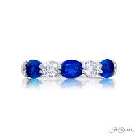 JB Star Oval Sapphire & Diamond Band img2