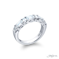JB Star Platinum 7-Stone Emerald Cut Diamond Band img1