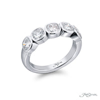 JB Star Platinum Bezel Set Cushion Diamond Ring img1