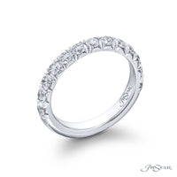 JB Star Platinum Cut Down Set Round Cut Diamond Band img1