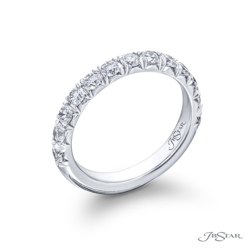 JB Star Platinum Cut Down Set Round Cut Diamond Band img1