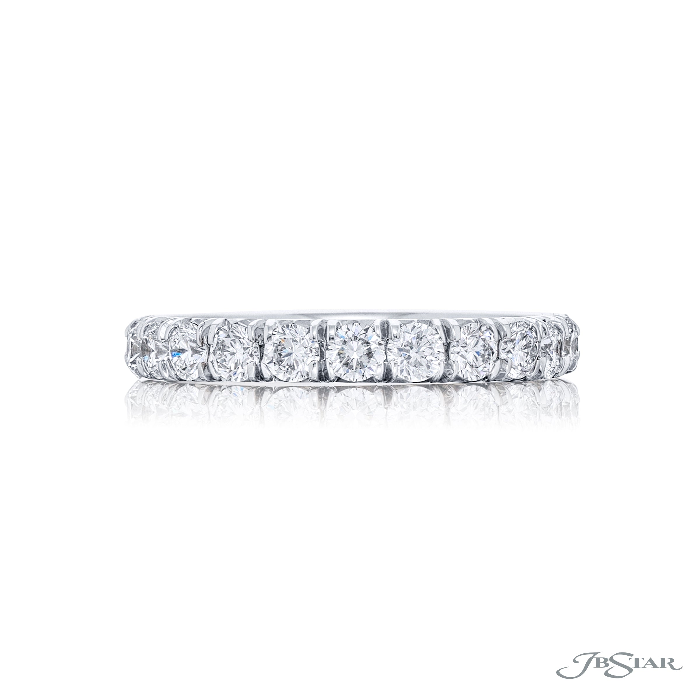 JB Star Platinum Cut Down Set Round Cut Diamond Band img2