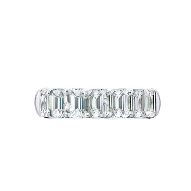 JB Star Platinum Emerald Cut Diamond Band - NAGI