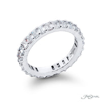 JB Star Platinum Eternity Shared Prong Emerald Cut Diamond Band img1