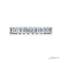 JB Star Platinum Eternity Shared Prong Emerald Cut Diamond Band img2