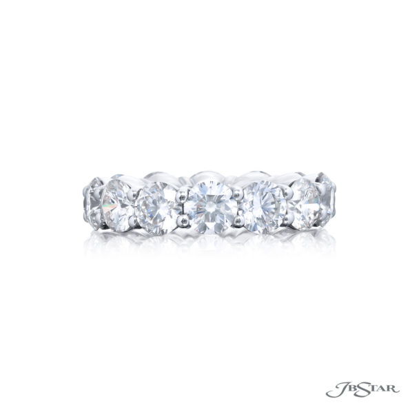 JB Star Platinum Large Round Diamond Eternity Band img1
