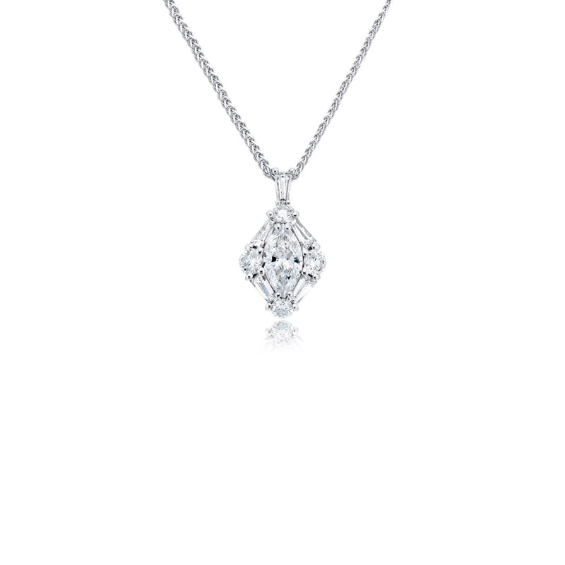 JB Star Platinum Multi-Shaped Diamond Necklace