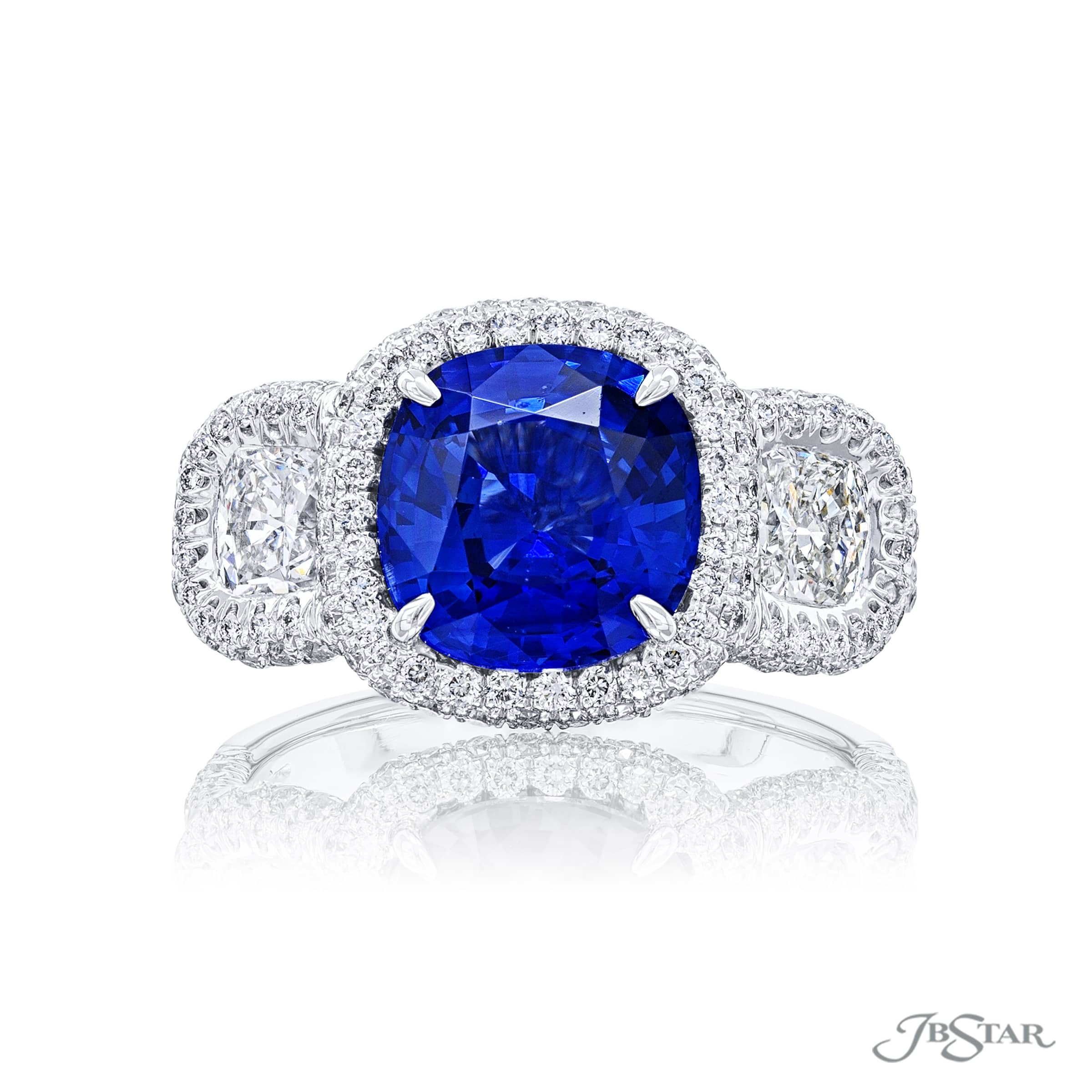 JB Star Platinum Round Sapphire & Diamond Ring - NAGI