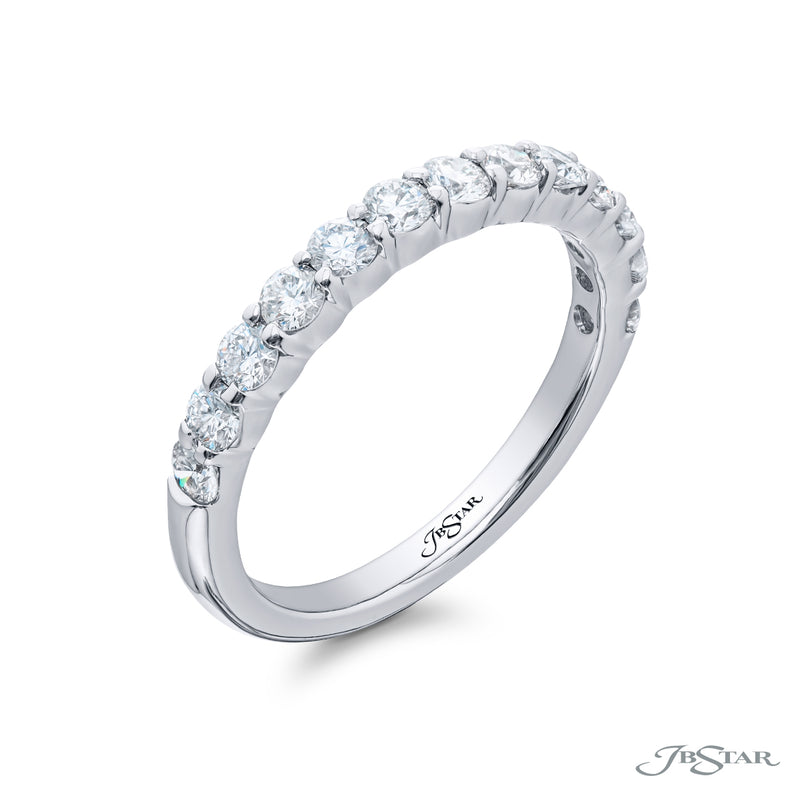 JB Star Platinum Shared Prong Round Cut Band img1