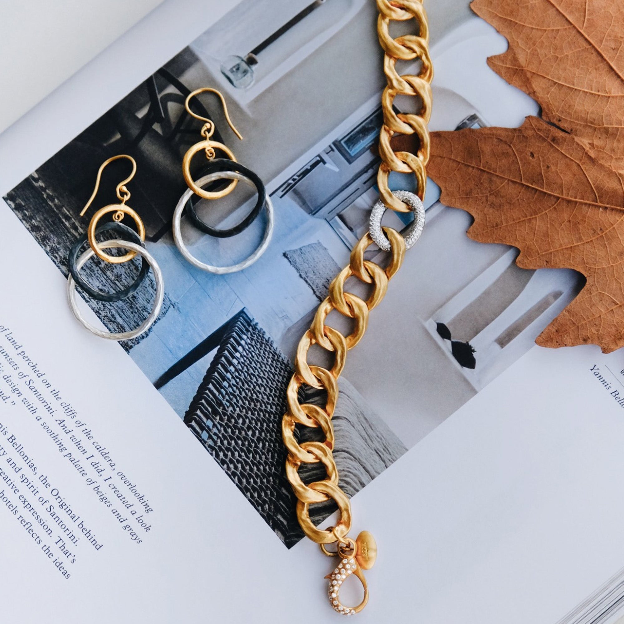 Lika Behar Kelly Earrings KEL-E-113-GOXSIL