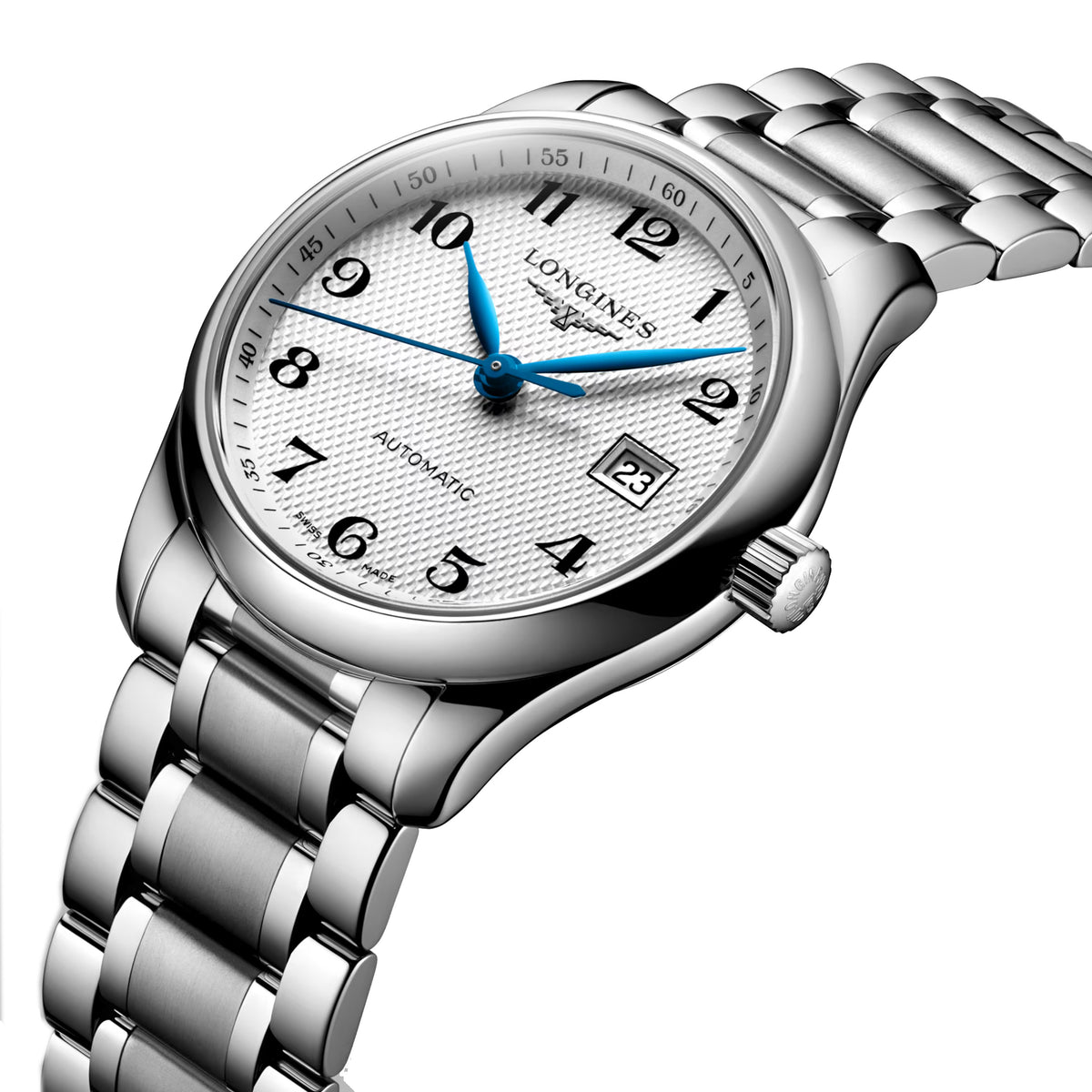 Longines Master 29MM Automatic Watch Silver Barleycorn Dial Stainless Steel Bracelet L22574786