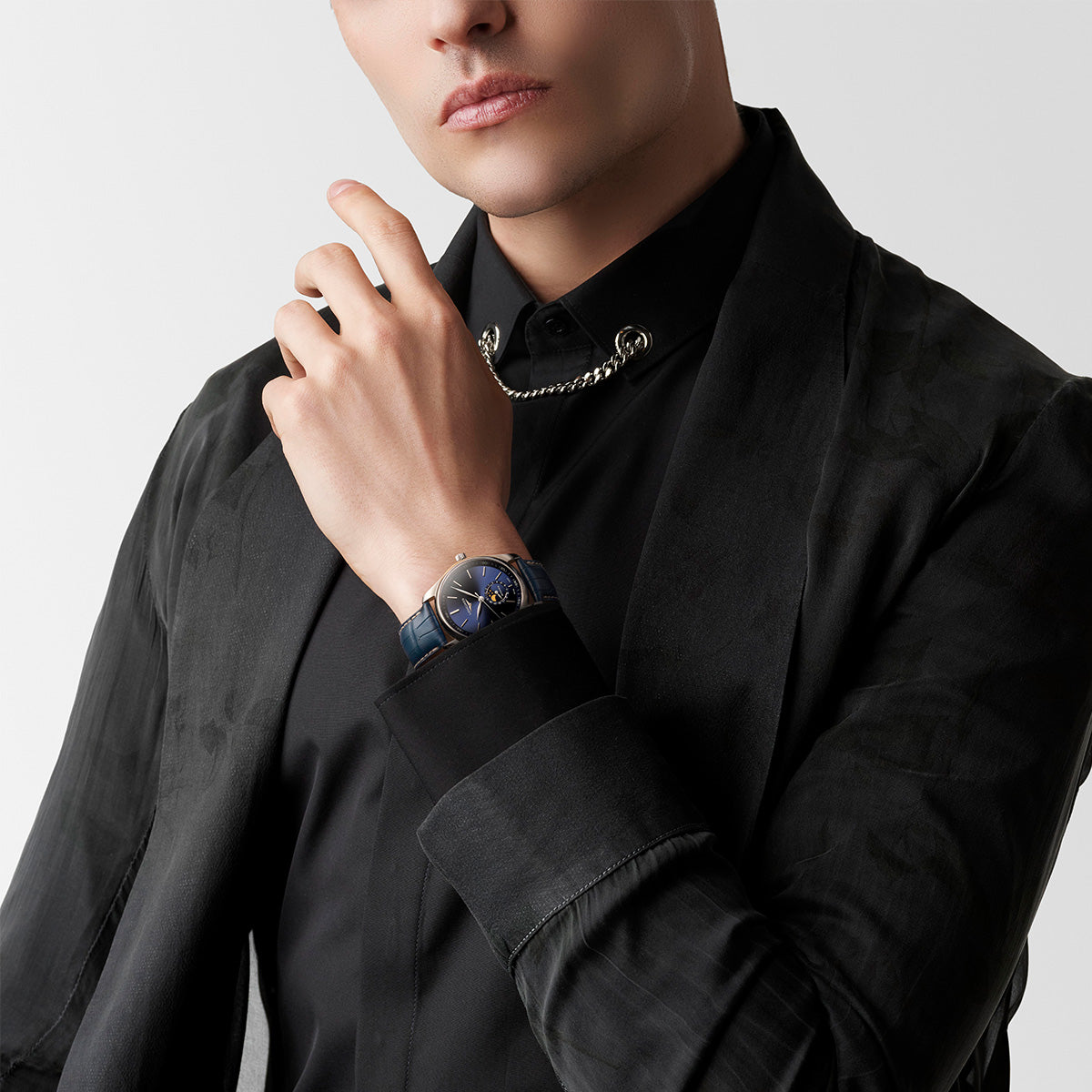 Longines Masters 40MM Automatic Watch Blue Dial, Moonphase, Blue Strap L29094920