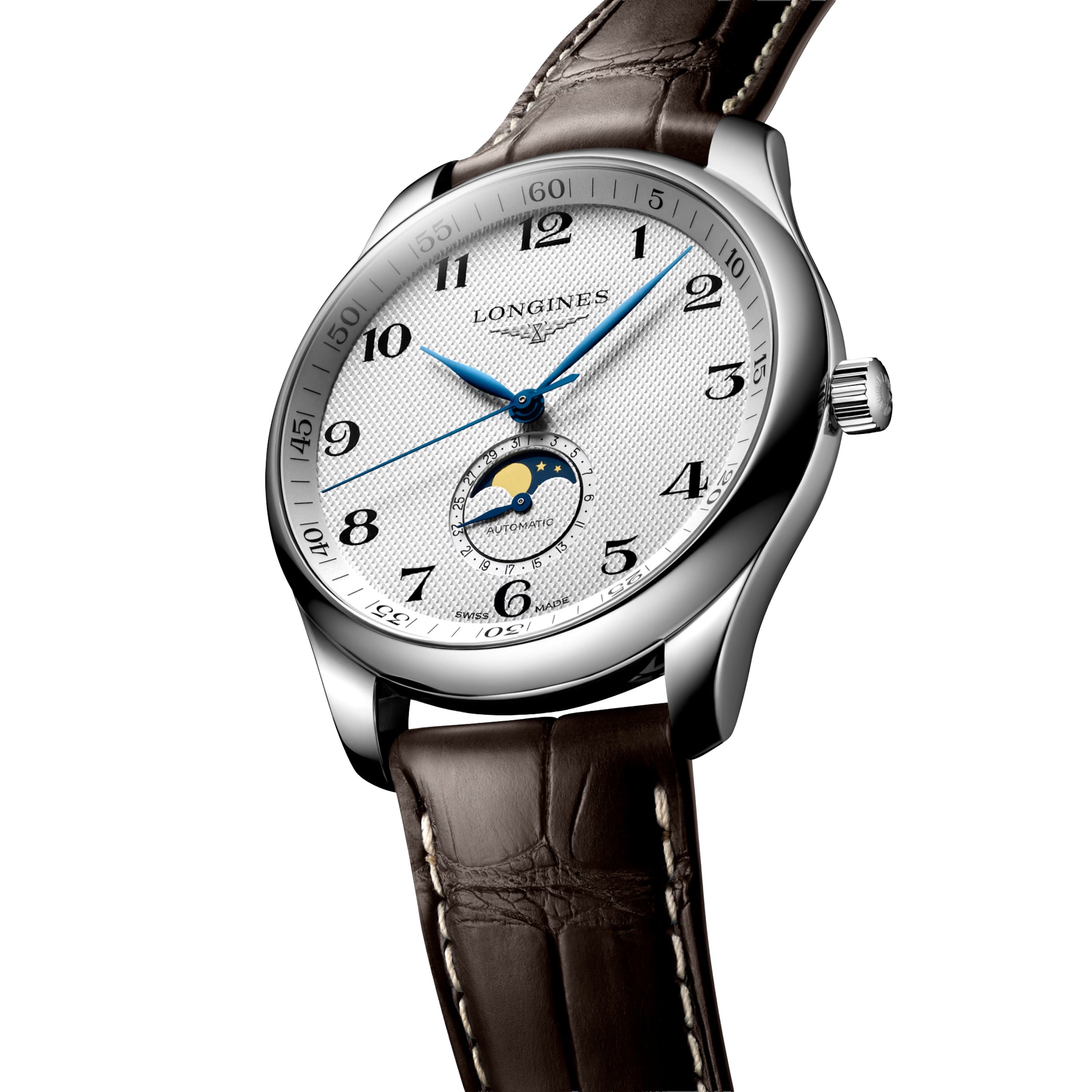 Longines Master Collection 42MM Automatic Moonphase Siler Barleycorn Dial Watch L29194783