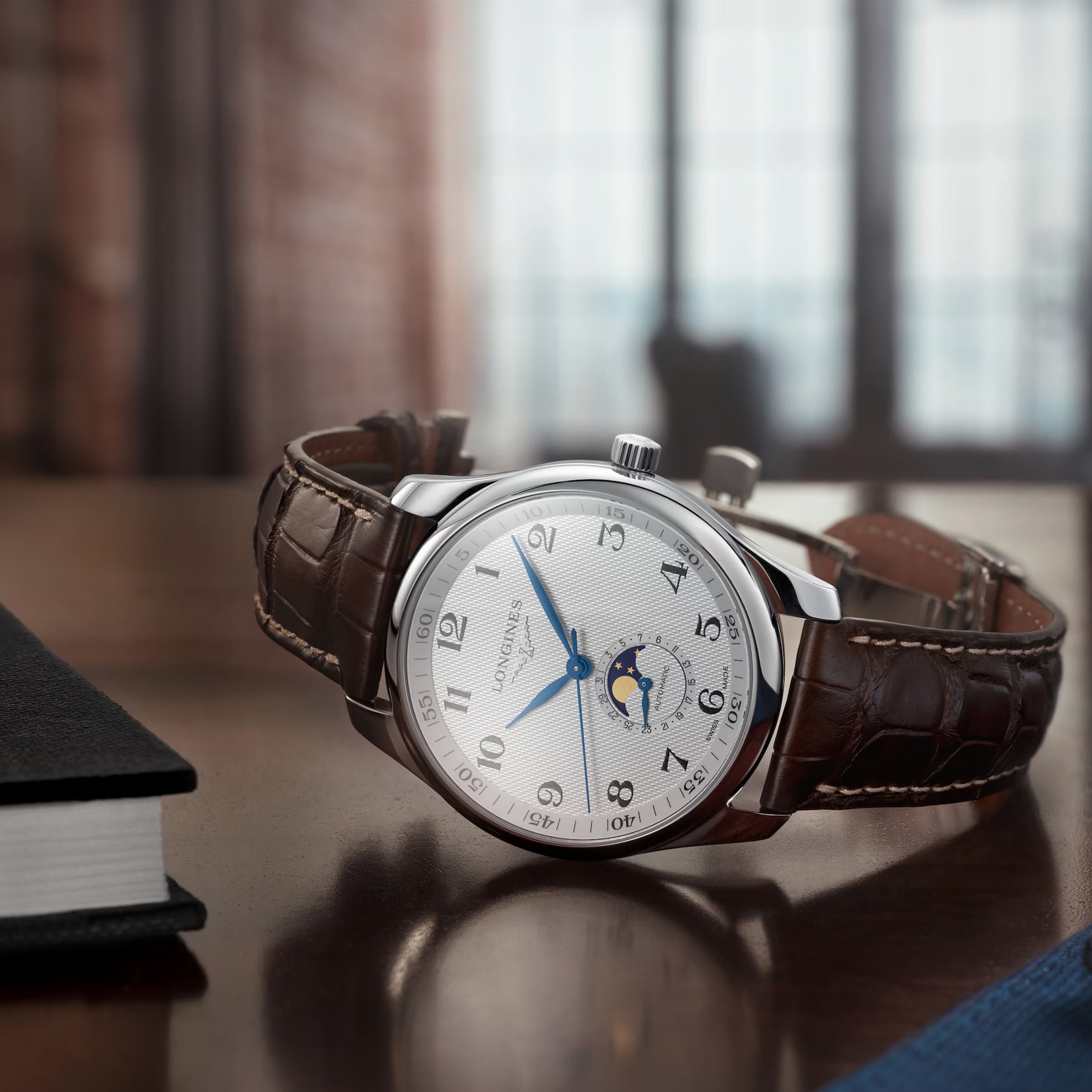 Longines Master Collection 42MM Automatic Moonphase Siler Barleycorn Dial Watch L29194783