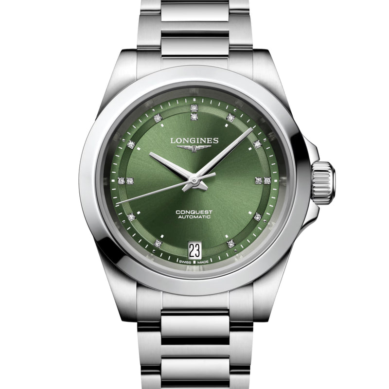 Longines Conquest Diamond Green Women's Watch L3.430.4.07.6 34mm