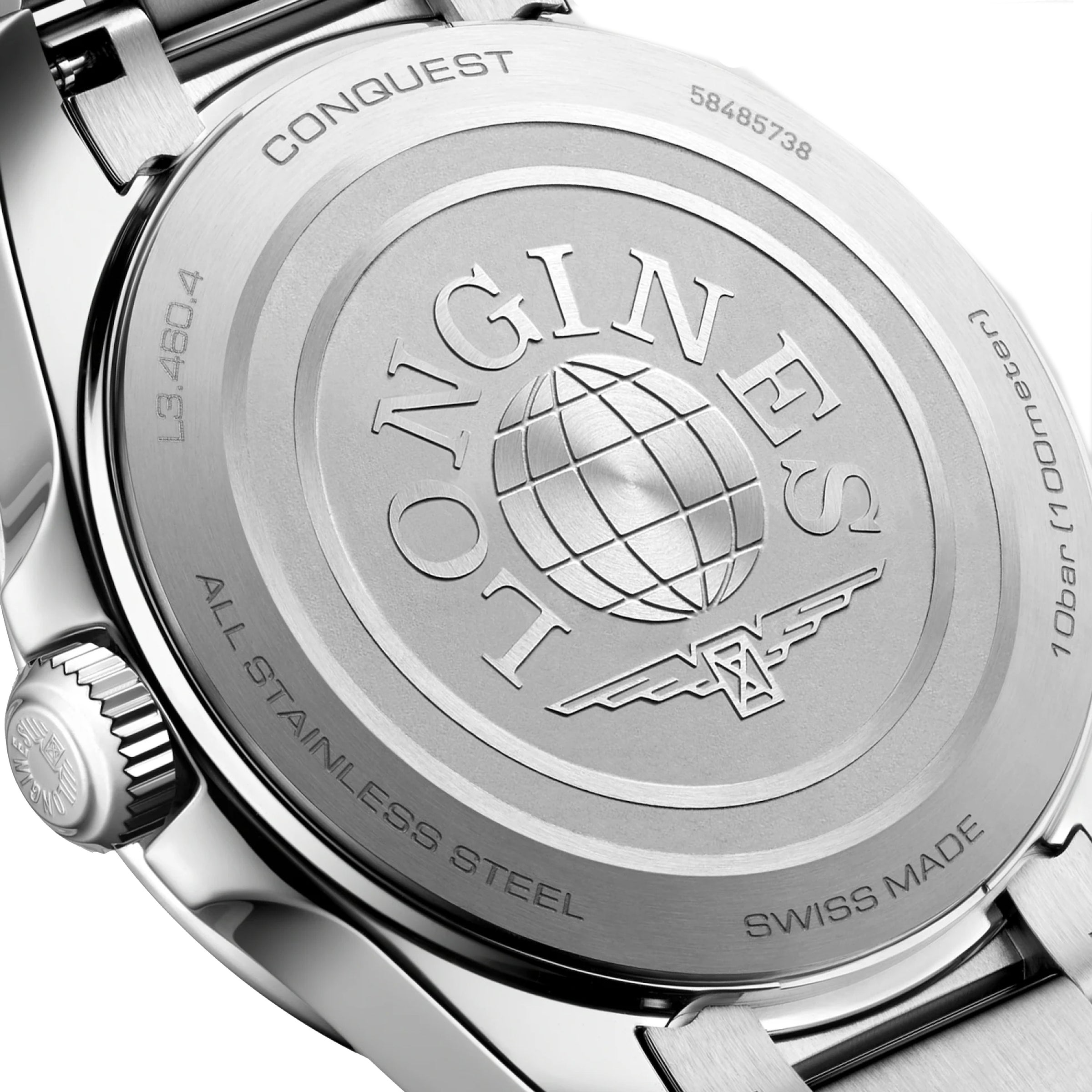Longines Conquest 34MM Quartz Watch Mother of Pearl Dial Stainless Steel L34604876 - NAGI