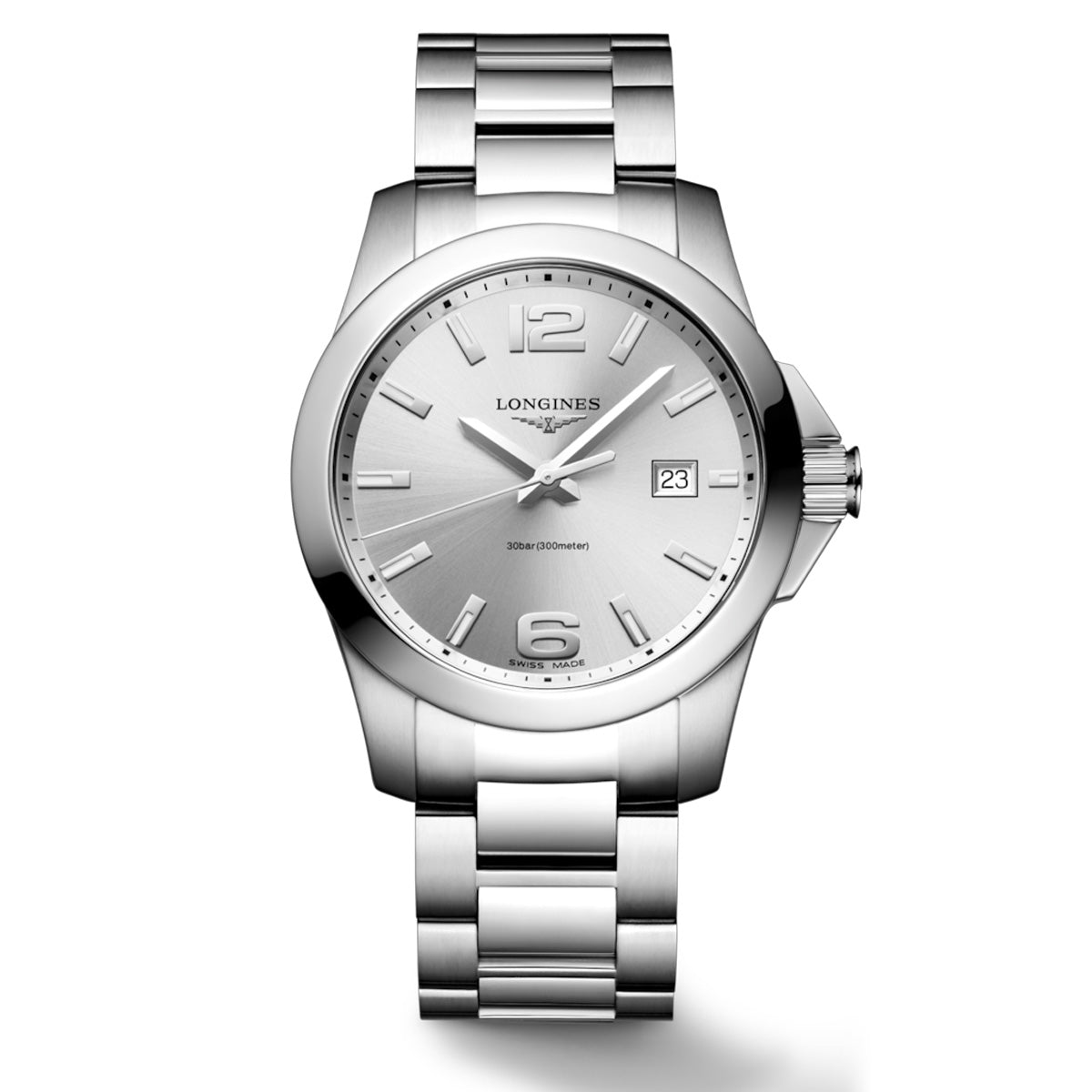 Longines 41MM Conquest Quartz Silver Dial Watch L37594766