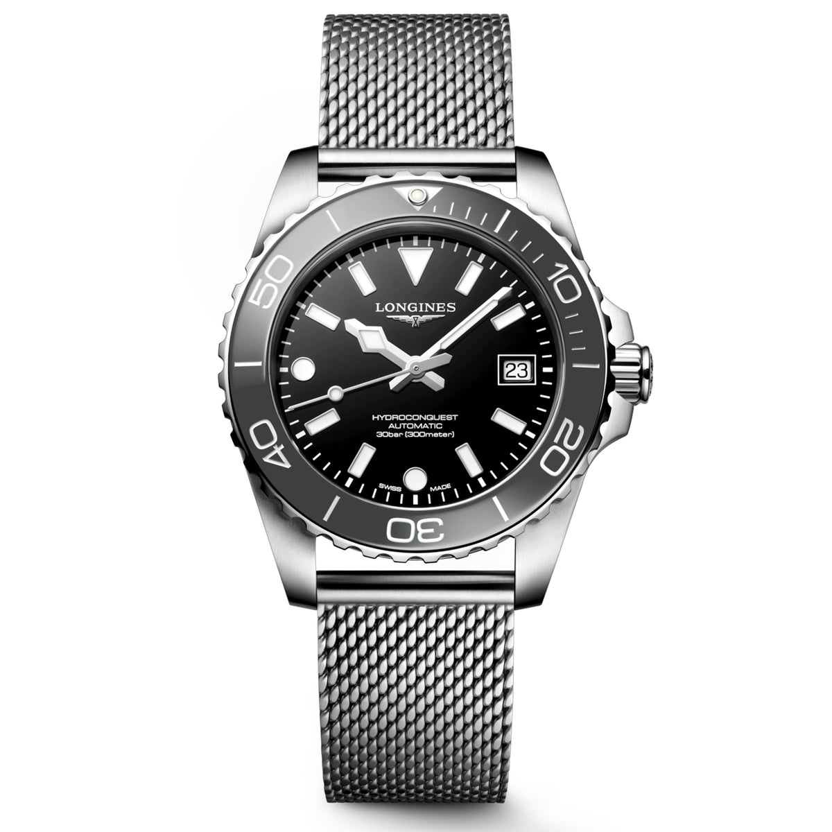 Longines Hydrconquest 39MM Black Dial Grey Bezel Automatic Watch L37794706