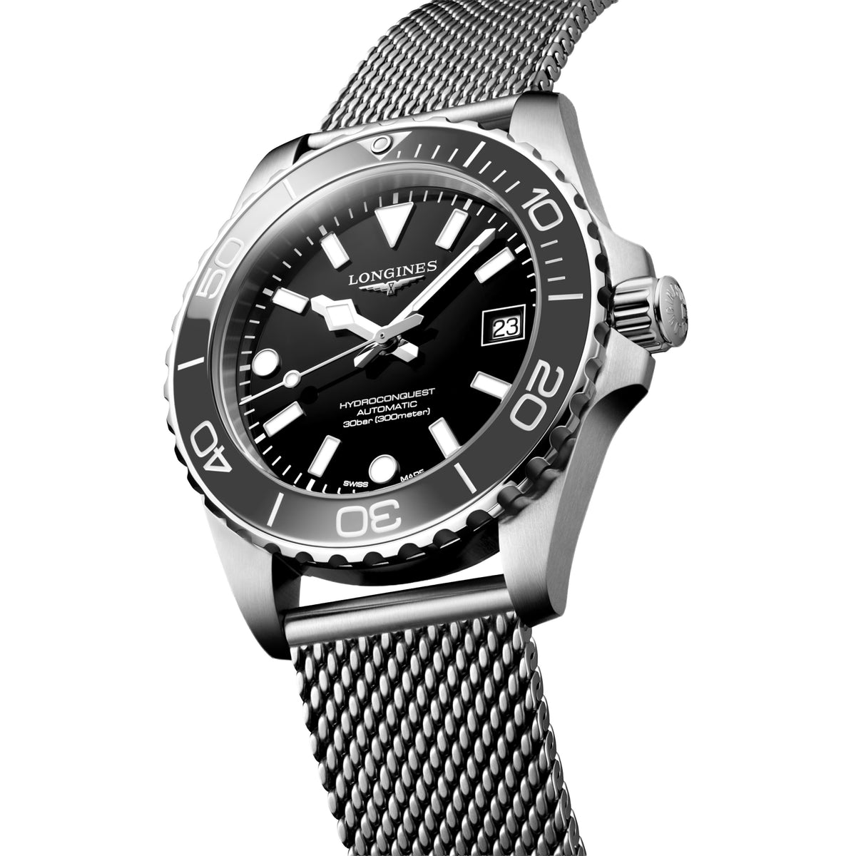 Longines Hydrconquest 39MM Black Dial Grey Bezel Automatic Watch L37794706