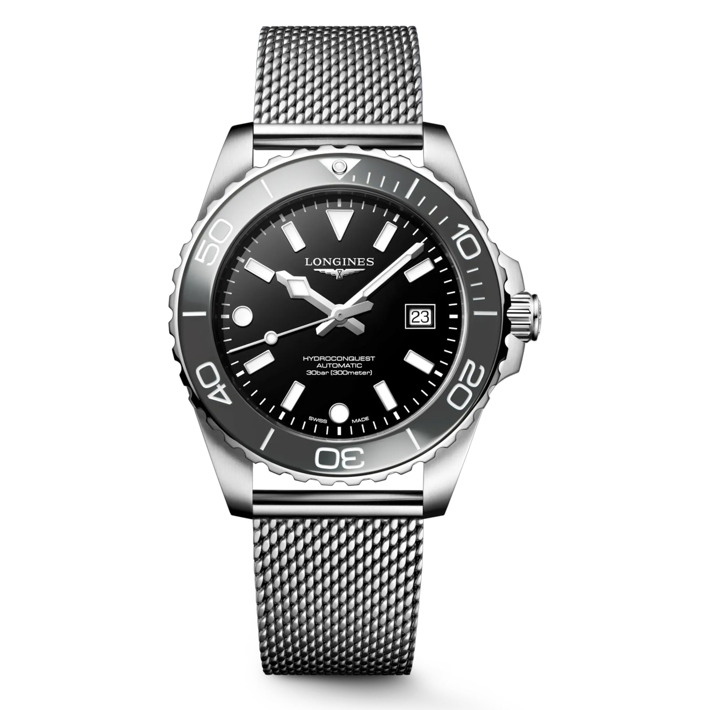Longines Hydroconquest 42MM Black Dial Grey Ceramic Bezel Automatic Watch L37884706