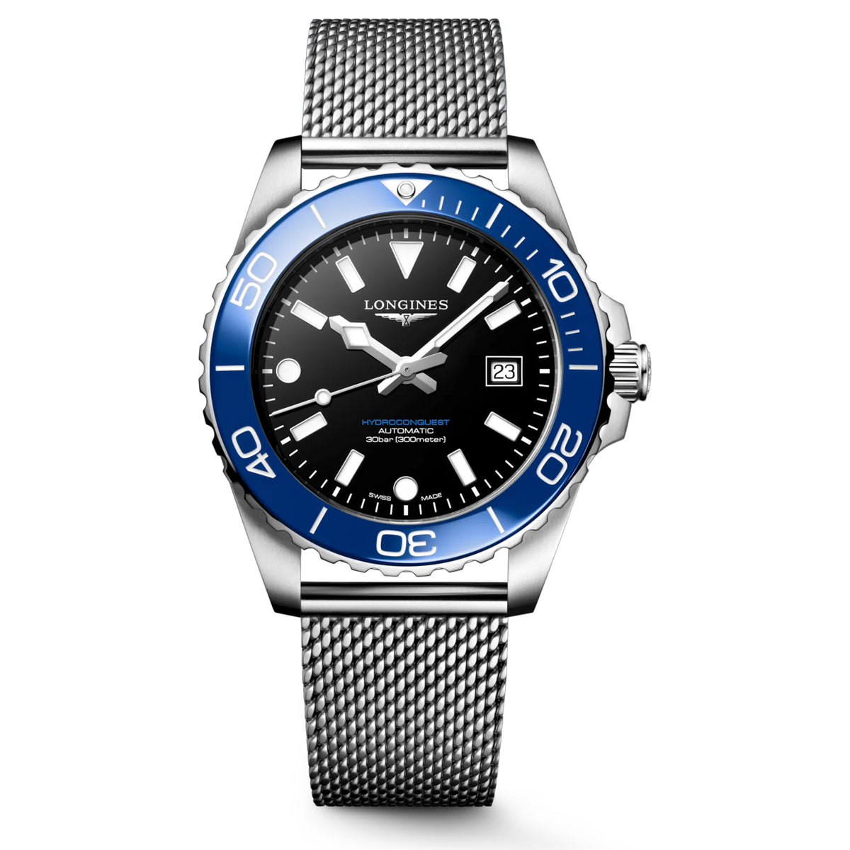 Longines Hydroconquest 42MM Black Dial Blue Bezel Automatic Watch L37884906