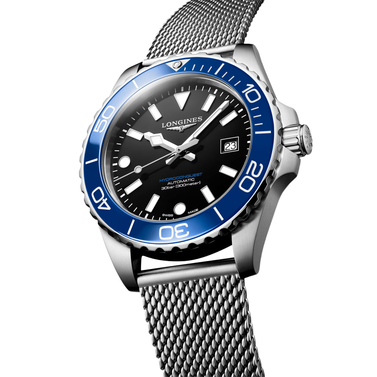 Longines Hydroconquest 42MM Black Dial Blue Bezel Automatic Watch L37884906