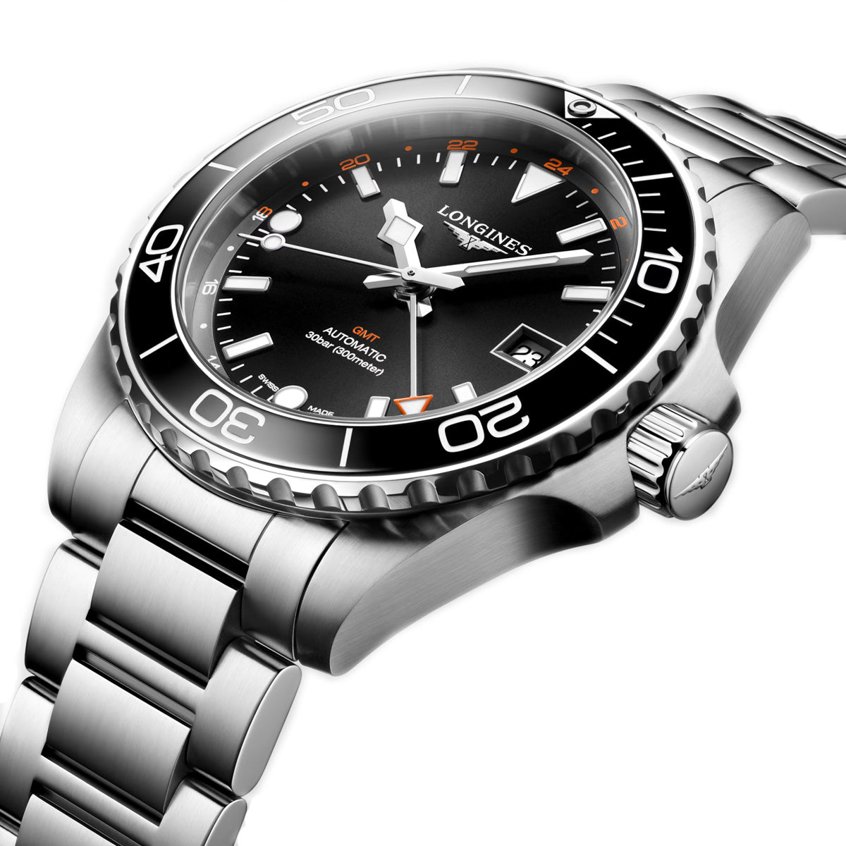 Longines HydroConquest 41MM GMT Black Dial Stainless Steel Watch L37904566