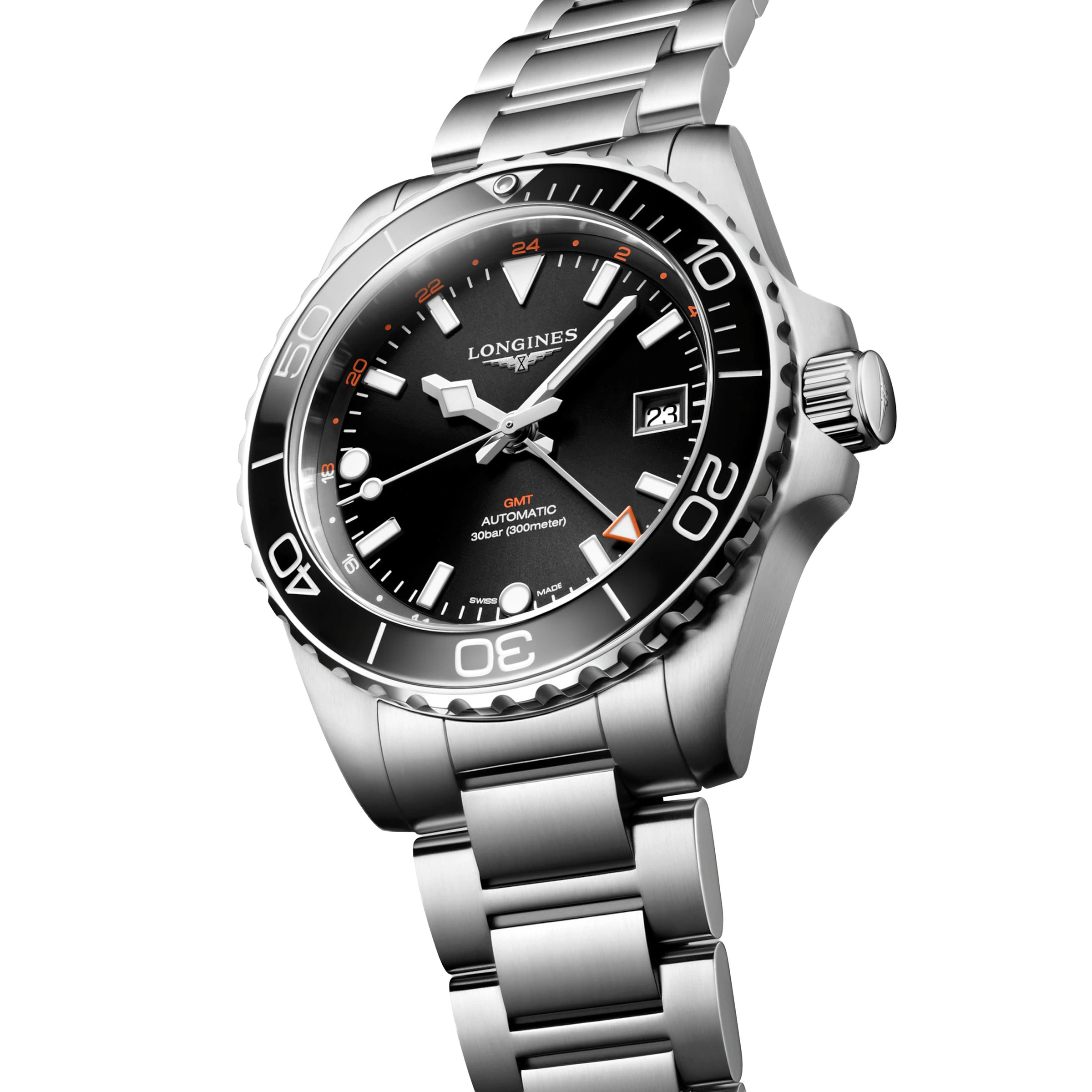 Longines HydroConquest 41MM GMT Black Dial Stainless Steel Watch L37904566