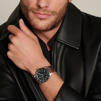 Longines Spirit Zulu Time 42MM Automatic GMT Watch Black Dial Brown Leather Strap L38124532