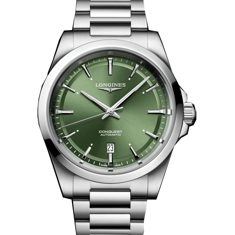 Longines Conquest 41MM Sunray Green Dial Automatic Stainless Steel Watch L38304026