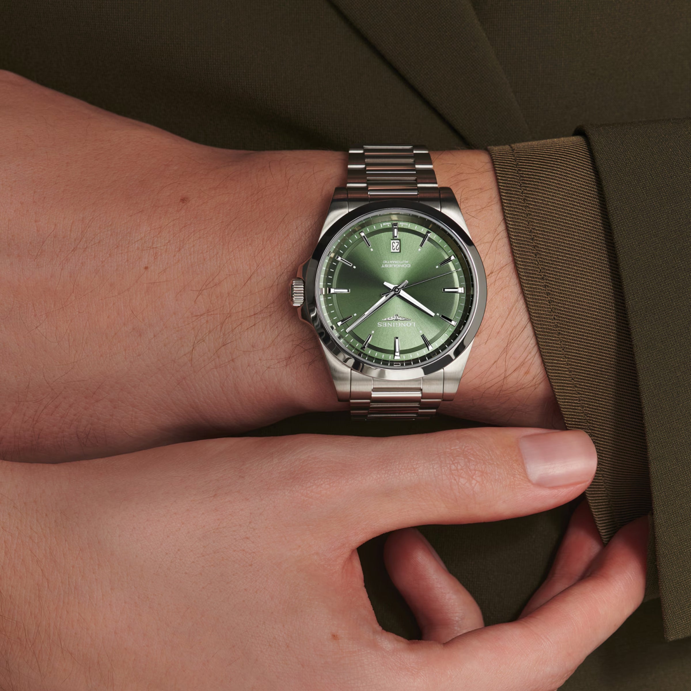 Longines Conquest 41MM Automatic Green Dial Stainless Steel Watch L38304026