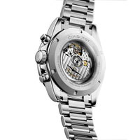Longines Conquest 42MM Automatic Watch Chronograph Silver Dial Stainless Steel Bracelet L38354726