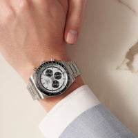 Longines Conquest 42MM Automatic Watch Chronograph Silver Dial Stainless Steel Bracelet L38354726