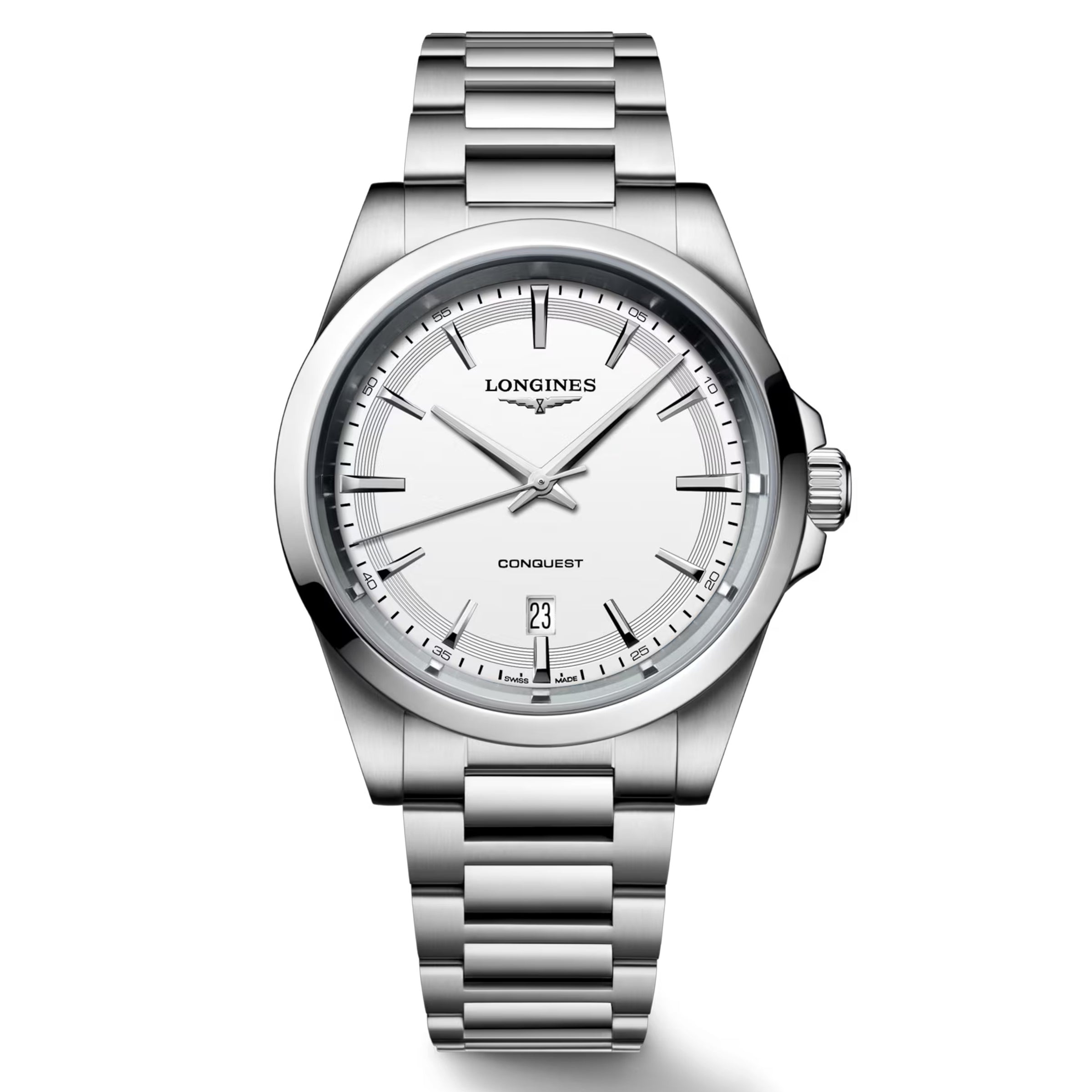 Longines Conquest 41MM Quartz Silver Dial Stainless Steel Watch L38604126