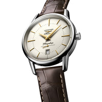 Longines Heritage Flagship 38MM Silver Dial Brown Alligator Strap Watch L47954782
