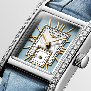 Longines Mini DolceVita Quartz Blue Diamond Watch 21.5x29MM L5.200.0.95.2